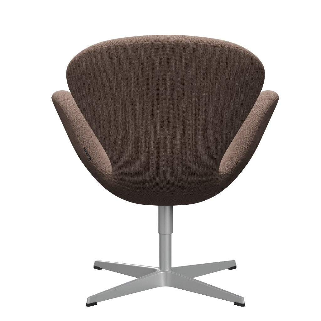 Sedia fritz Hansen Swan Lounge, grigio argento/cattura marrone