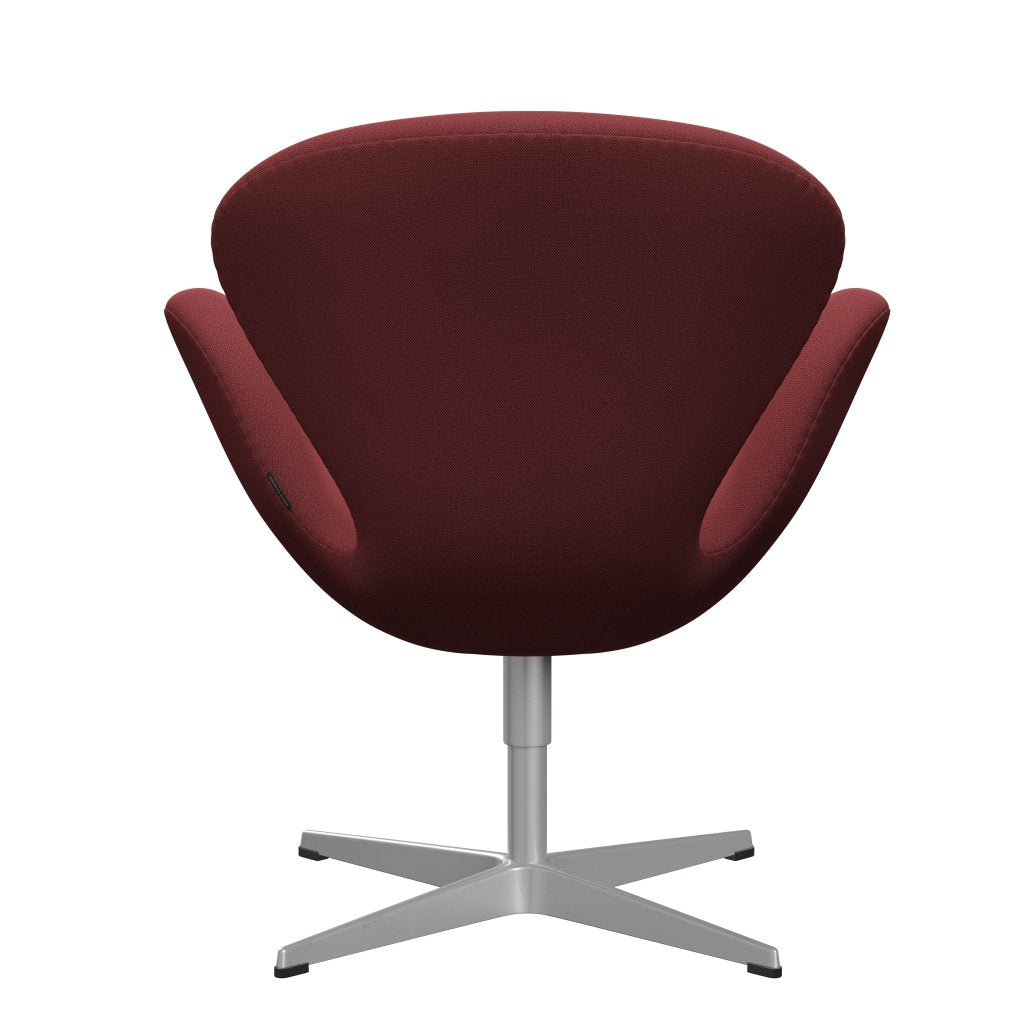 Sedia fritz Hansen Swan Lounge, grigio argento/cattura rosso scuro