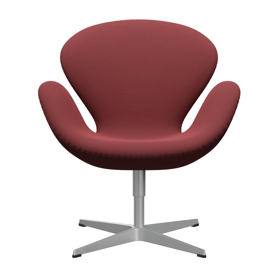 Sedia fritz Hansen Swan Lounge, grigio argento/cattura rosso scuro