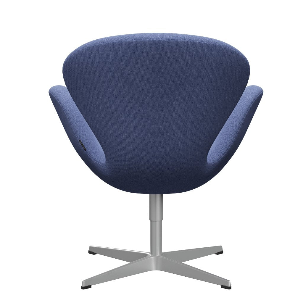 Fritz Hansen Swan Lounge Stuhl, Silbergrau/Einfang hellblau (4901)