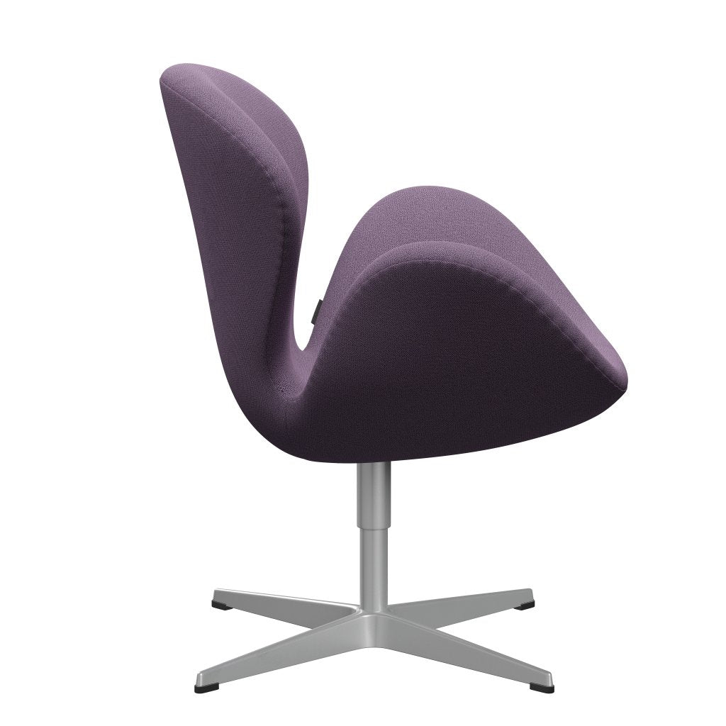 Fritz Hansen Swan Lounge Stuhl, Silbergrau/Capture Light Violett