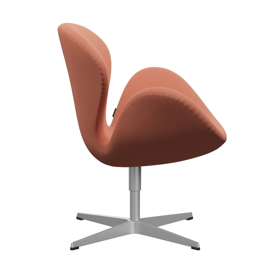 Fritz Hansen Swan Lounge Stuhl, Silbergrau/Einfang verbrannte Orange