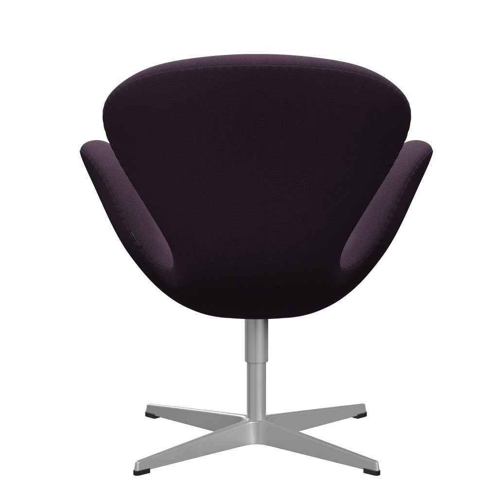 Fritz Hansen Swan Lounge Stuhl, Silbergrau/Eroberung violett dunkel