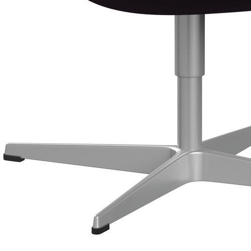 Sedia fritz Hansen Swan Lounge, grigio argento/viola scuro