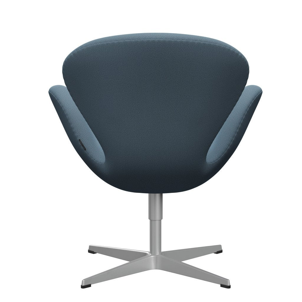 Sedia fritz Hansen Swan Lounge, grigio argento/cattura delicata blu