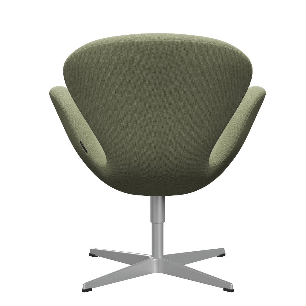 Sedia fritz Hansen Swan Lounge, grigio argento/cattura delicato verde