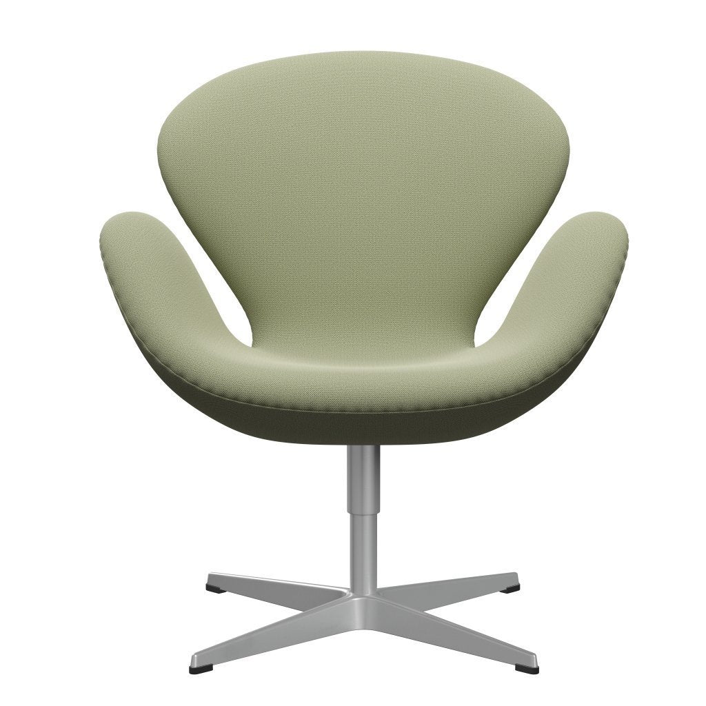 Sedia fritz Hansen Swan Lounge, grigio argento/cattura delicato verde