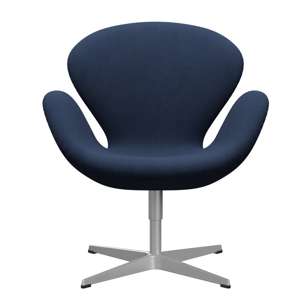 Sedia fritz Hansen Swan Lounge, blu scuro grigio argento/cristiano