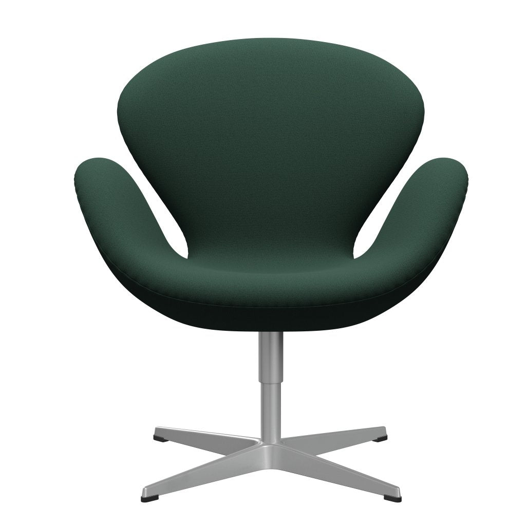 Sedia fritz Hansen Swan Lounge, grigio argento/Christianshavn scuro verde uni