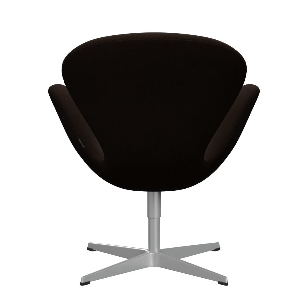 Fritz Hansen Swan Lounge Stuhl, Silbergrau/Komfort Brown (01566)