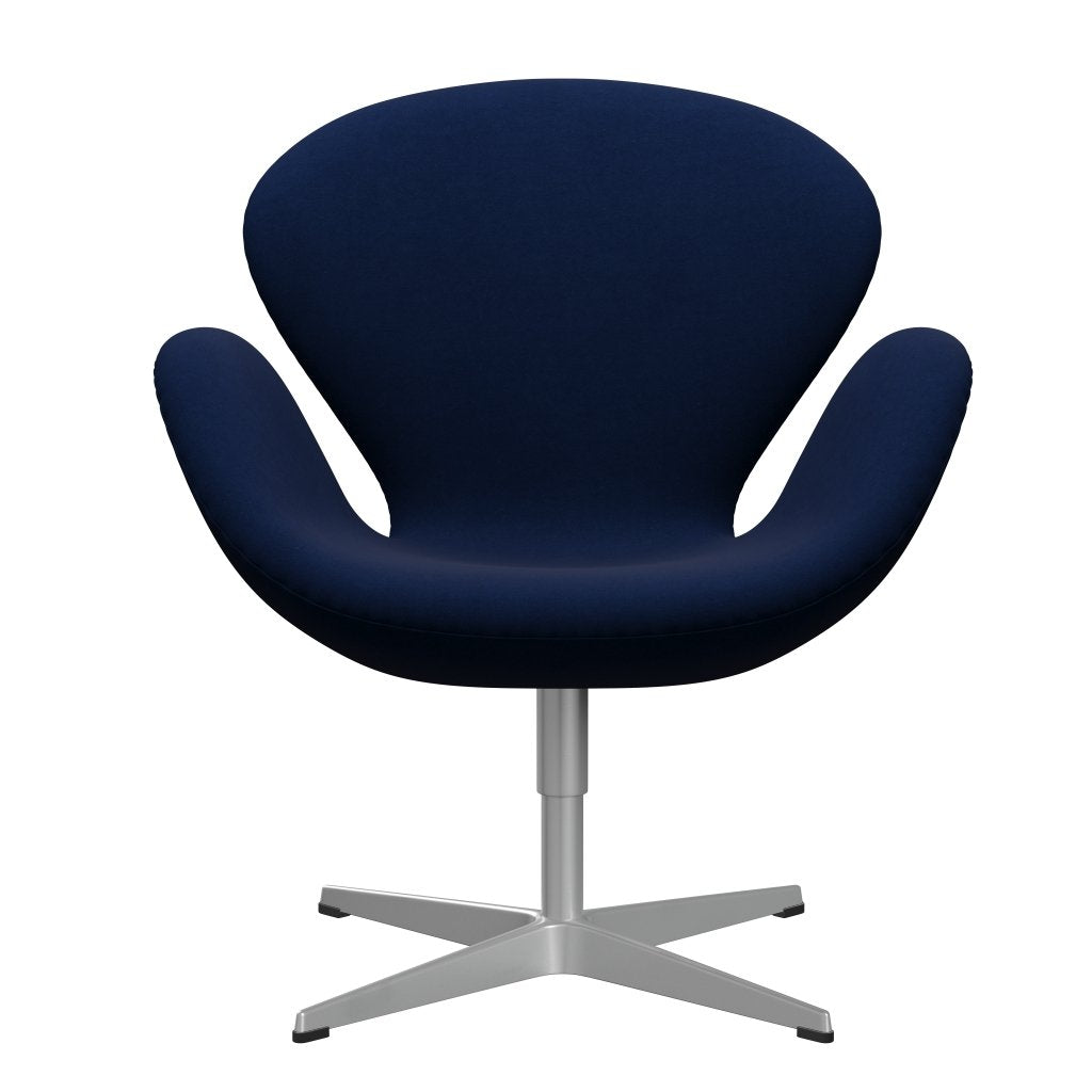 Sedia fritz Hansen Swan Lounge, grigio argento/comfort blu scuro/grigio