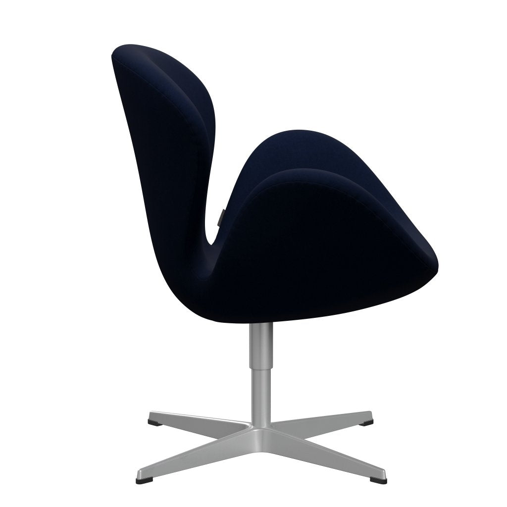 Sedia fritz Hansen Swan Lounge, grigio argento/comfort grigio scuro/blu