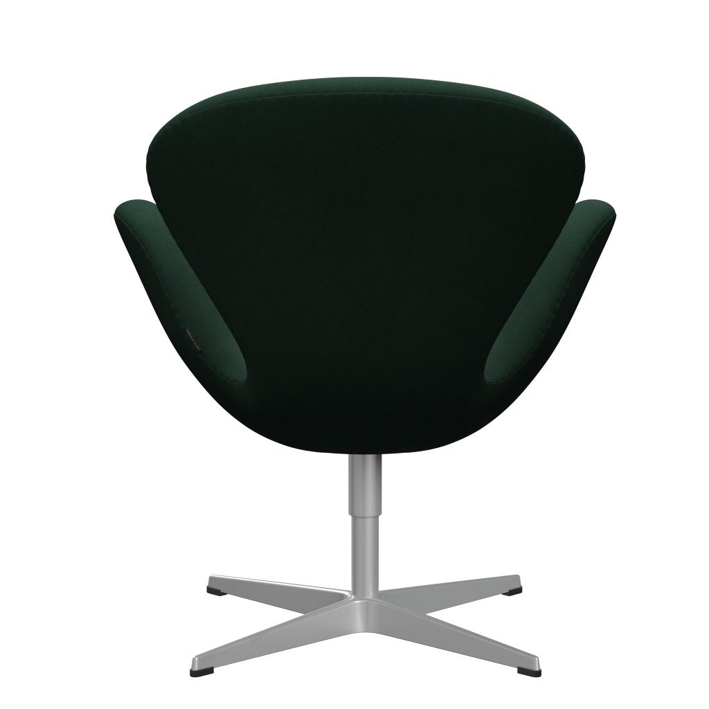 Fritz Hansen Chaise salon de cygne, gris argenté / confort vert foncé