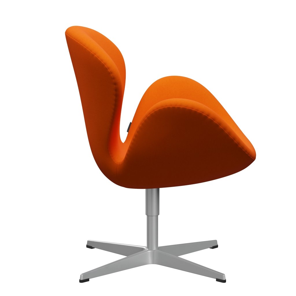 Fritz Hansen Chaise salon de cygne, gris argenté / confort jaune / orange