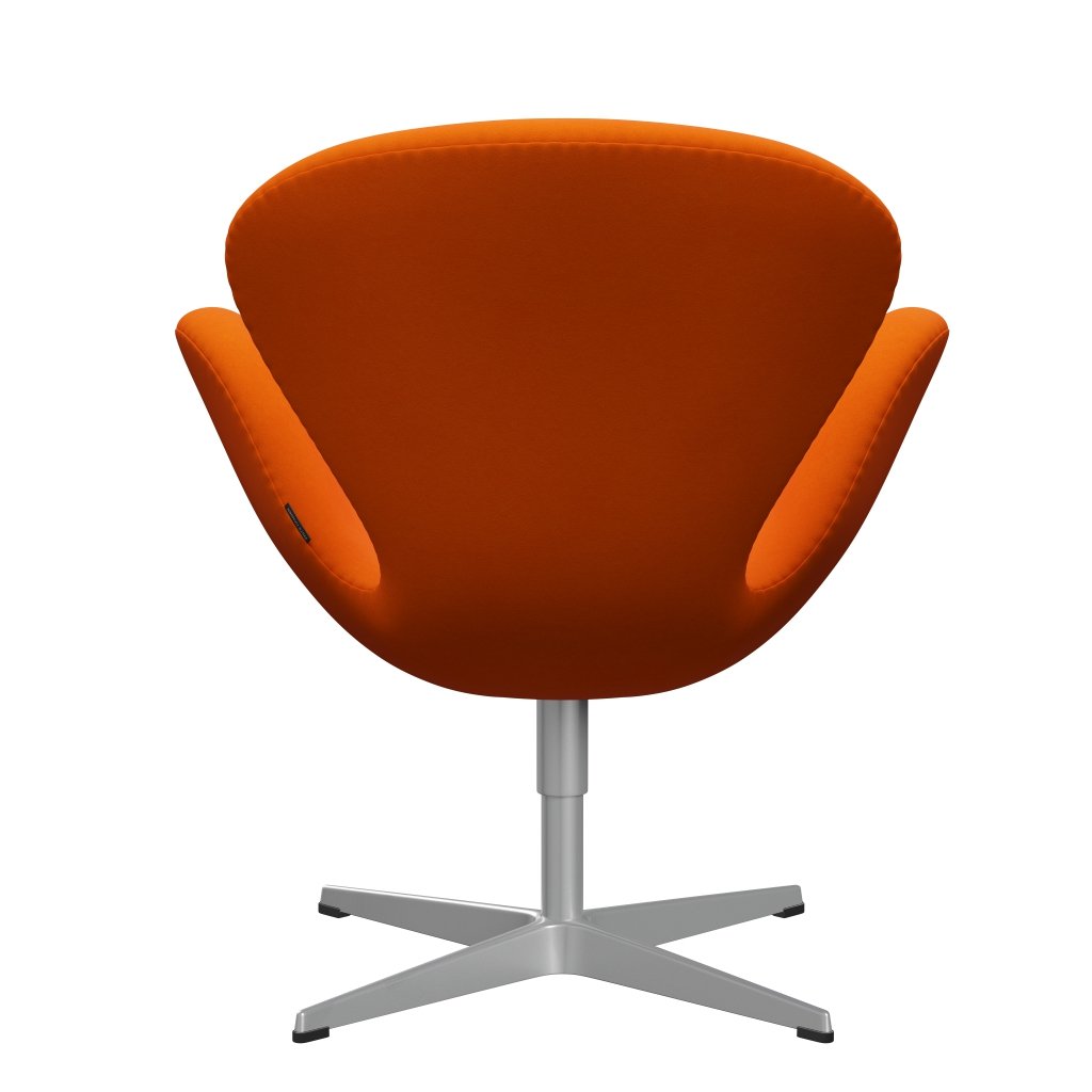 Fritz Hansen Chaise salon de cygne, gris argenté / confort jaune / orange