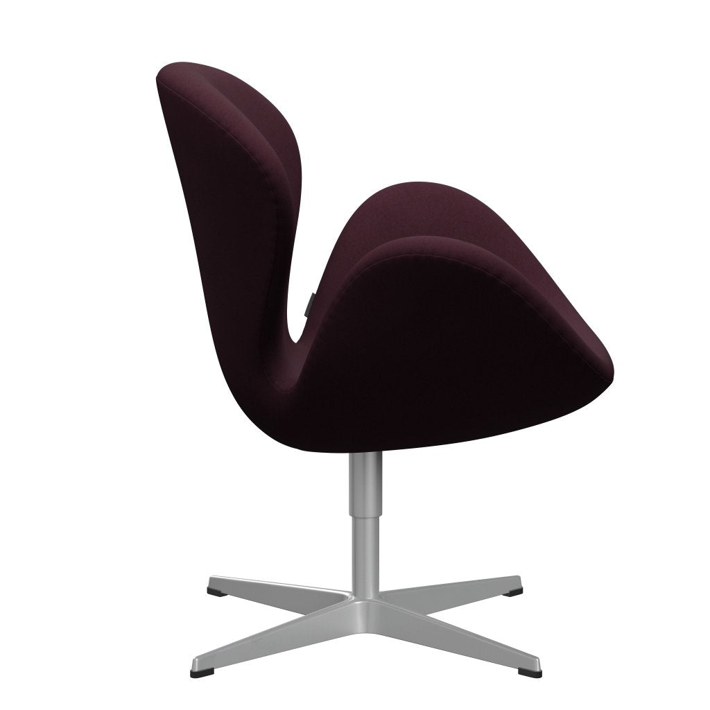 Fritz Hansen Swan Lounge Stuhl, Silbergrau/Komfort Licht Bordeaux