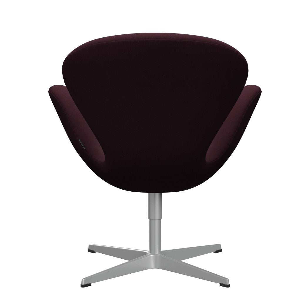 Fritz Hansen Swan Lounge Stuhl, Silbergrau/Komfort Licht Bordeaux