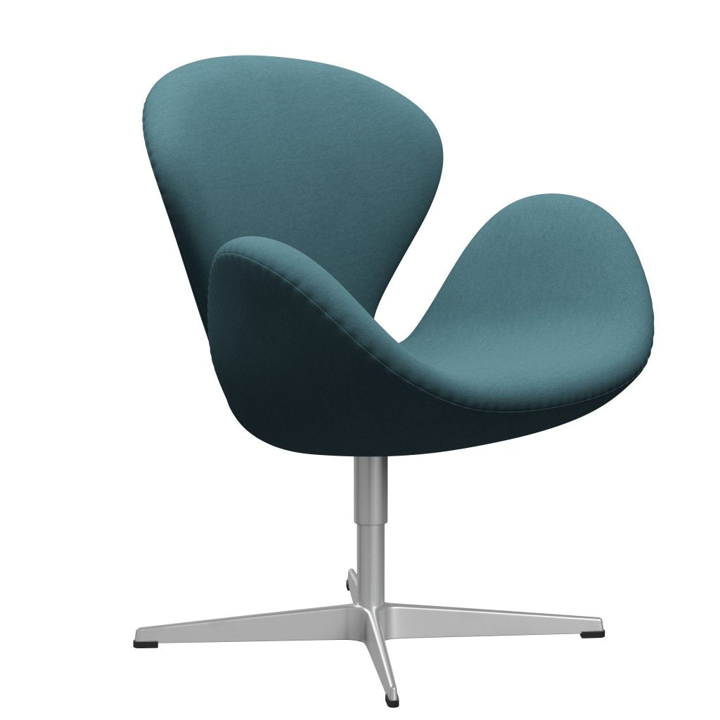 Fritz Hansen Swan Lounge Chair, Silver Grey/Comfort Light Grey/Blue