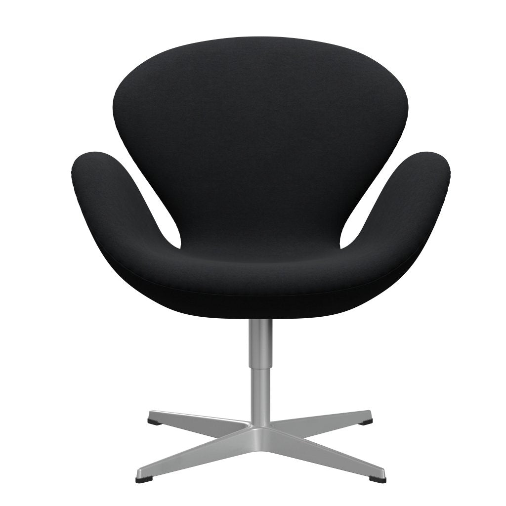 Fritz Hansen Chaise salon de cygne, gris argenté / confort noir / gris