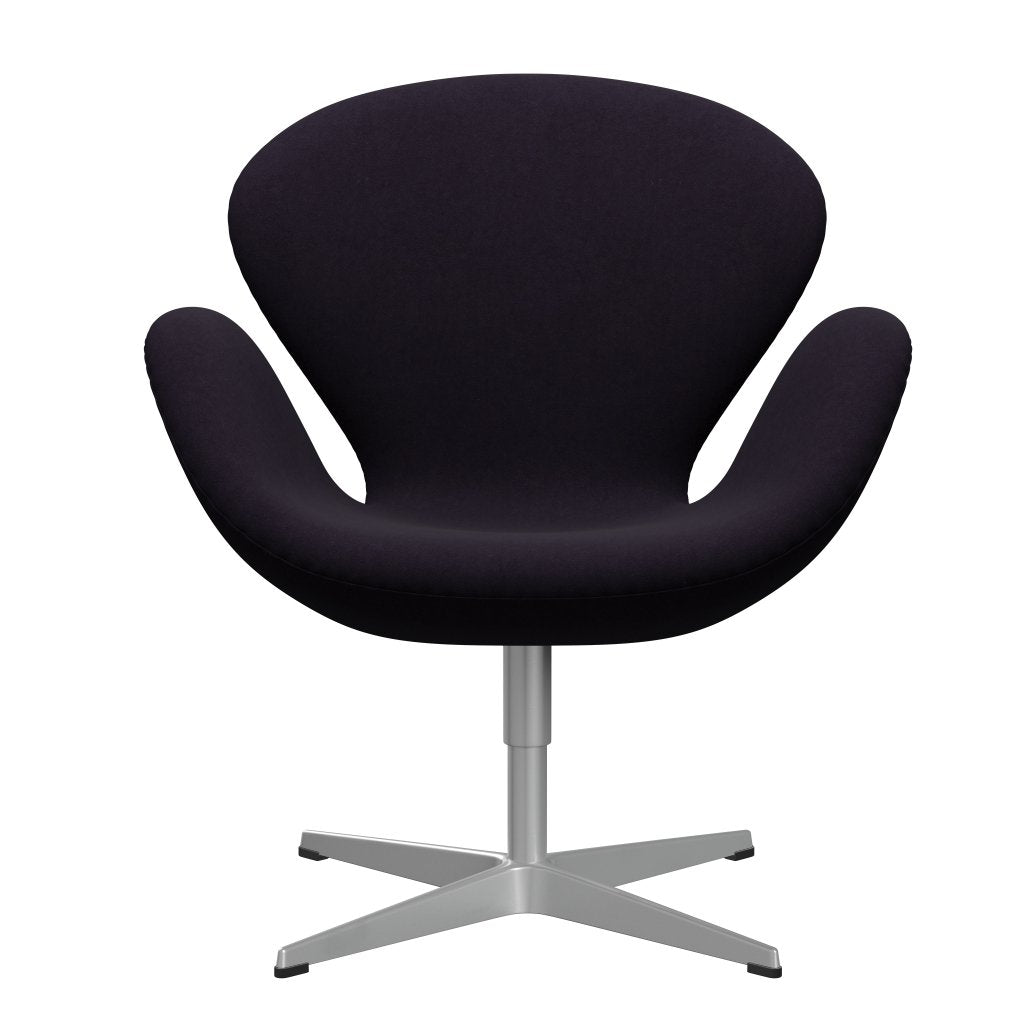 Fritz Hansen Swan Lounge Stuhl, Silbergrau/Komfort Violett rot