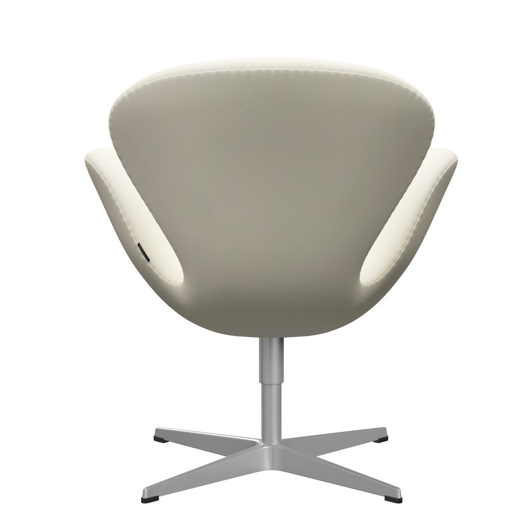 Fritz Hansen Chaise de salon de cygne, gris argenté / confort blanc