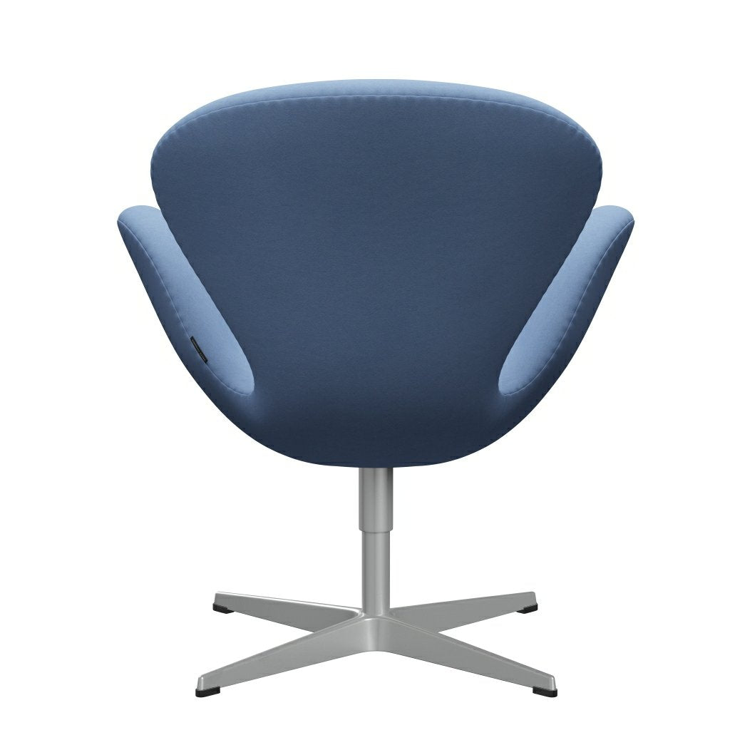 Fritz Hansen Chaise salon de cygne, gris argenté / confort blanc / bleu