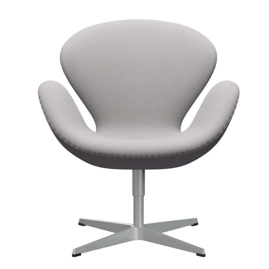 Fritz Hansen Chaise salon de cygne, gris argenté / confort blanc / gris