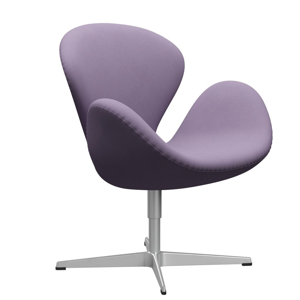 Fritz Hansen Chaise salon de cygne, gris argenté / confort blanc / violet léger