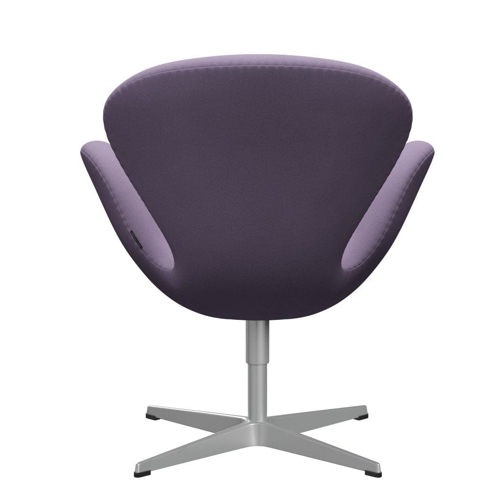 Fritz Hansen Chaise salon de cygne, gris argenté / confort blanc / violet léger