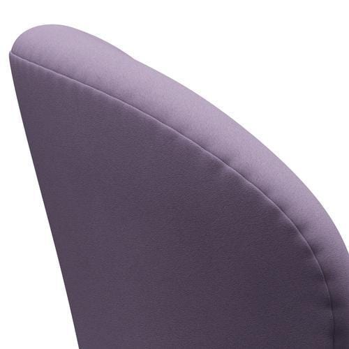 Fritz Hansen Chaise salon de cygne, gris argenté / confort blanc / violet léger