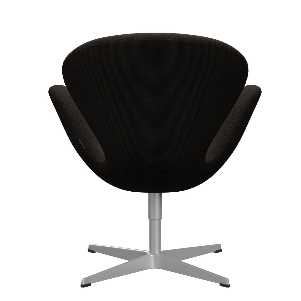 Sedia fritz Hansen Swan Lounge, cioccolato grigio argento/Diablo scuro