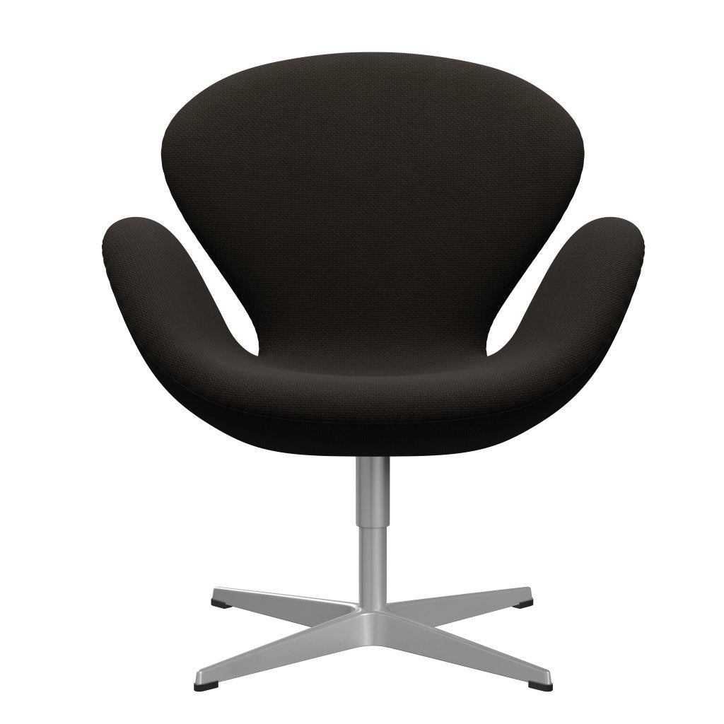 Sedia fritz Hansen Swan Lounge, cioccolato grigio argento/Diablo scuro