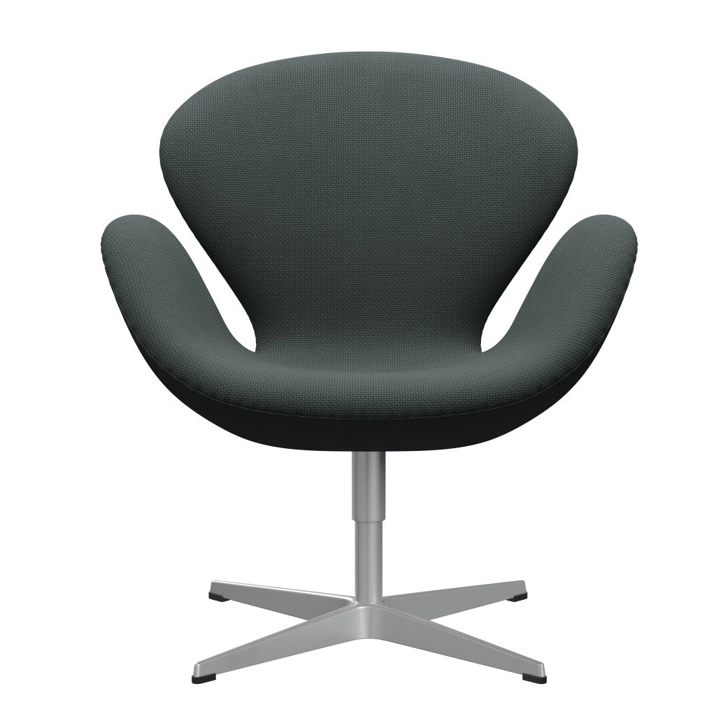 Sedia fritz Hansen Swan Lounge, grigio grigio argento/diablo in acciaio