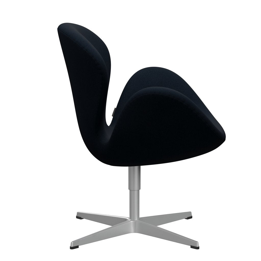 Sedia fritz Hansen Swan Lounge, blu scuro grigio argento/divina