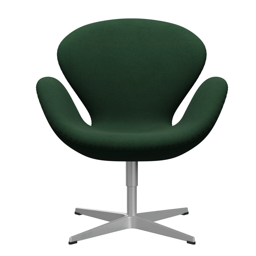 Fritz Hansen Chaise salon de cygne, gris argenté / divina vert foncé (876)