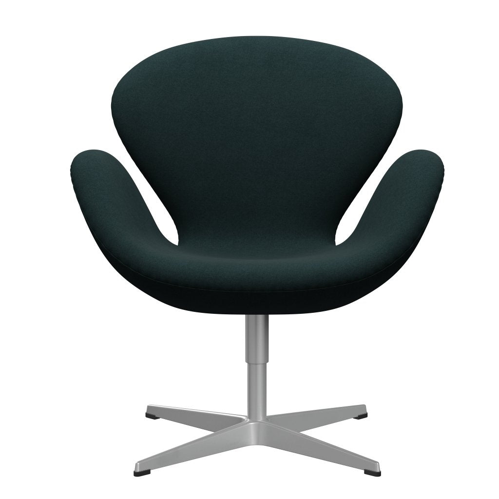 Fritz Hansen Swan Lounge Silla, gris plateado/Divina Dark Green (886)