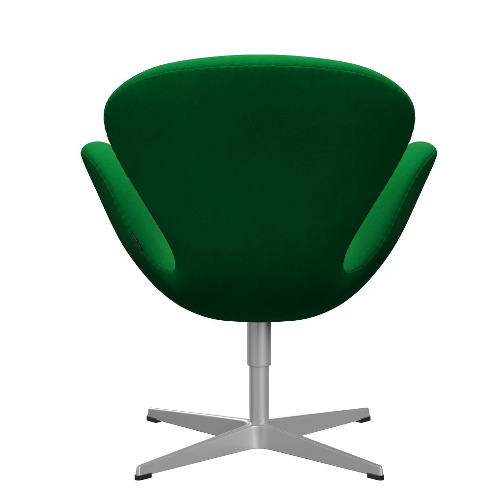 Fritz Hansen Chaise salon de cygne, gris argenté / divina Green