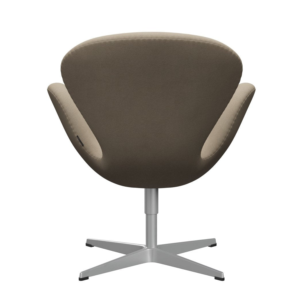 Fritz Hansen Swan Lounge Stuhl, Silbergrau/Divina Light Beige