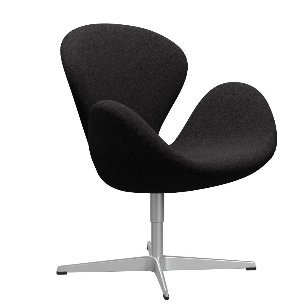 Fritz Hansen Swan Lounge Stuhl, Silbergrau/Divina MD Dunkelgrau