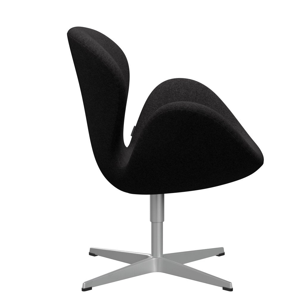 Fritz Hansen Swan Lounge Stuhl, Silbergrau/Divina MD Dunkelgrau