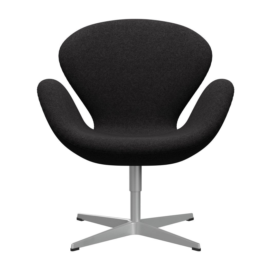 Fritz Hansen Swan Lounge Chair, Silver Grey/Divina MD Dark Grey