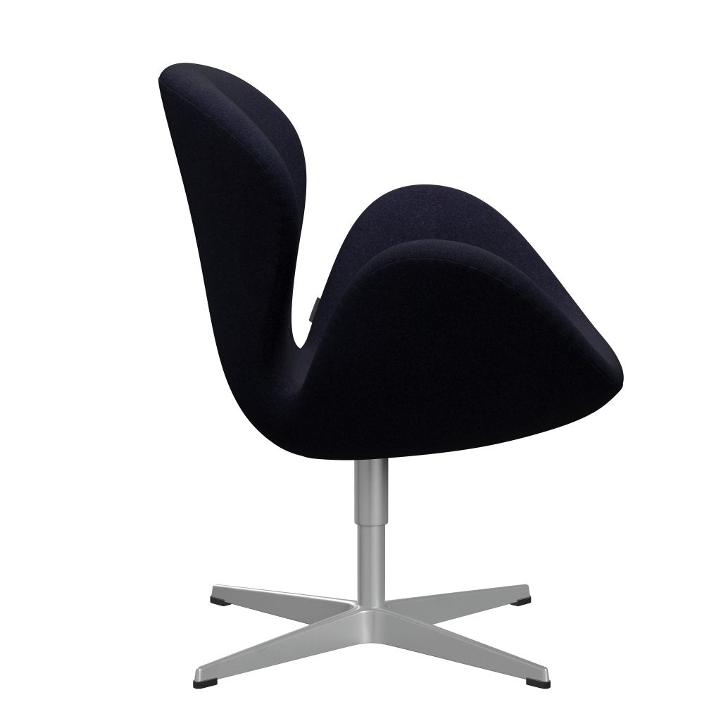 Sedia fritz Hansen Swan Lounge, grigio argento/Divina MD Navy Dark