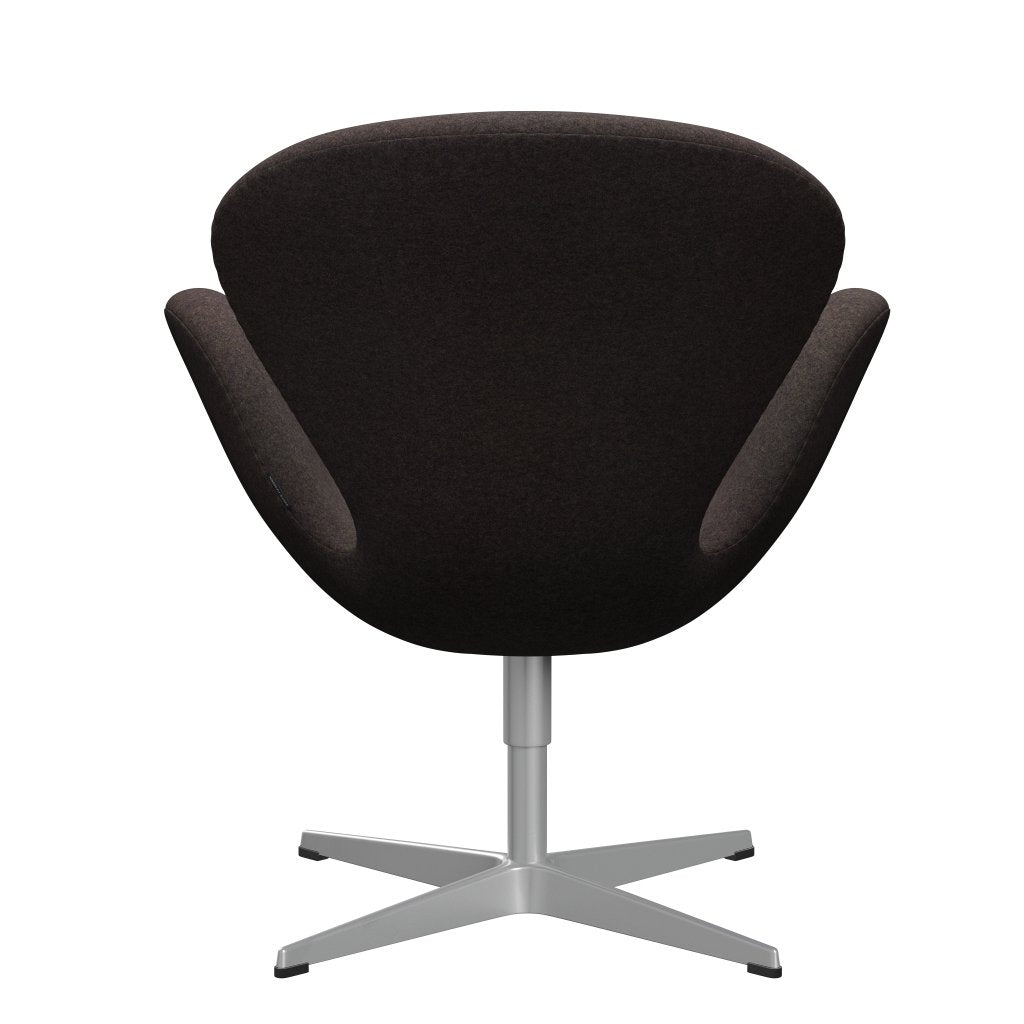 Sedia fritz Hansen Swan Lounge, cioccolato MD grigio argento/divina