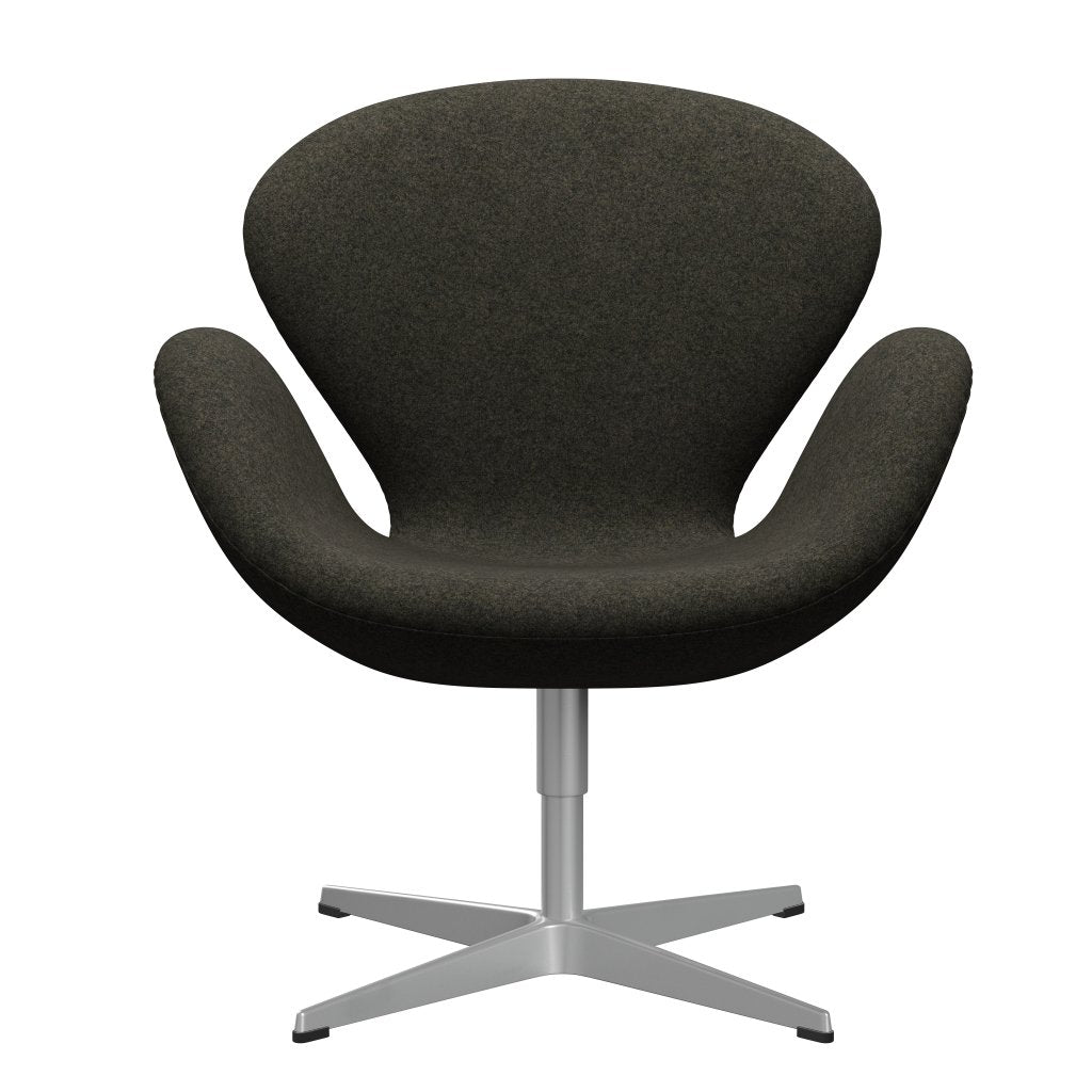 Fritz Hansen Swan Lounge Chair, Silver Grey/Divina Melange Gray Brown