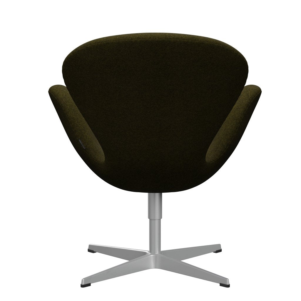 Fritz Hansen Swan Lounge Stuhl, Silbergrau/Divina Melange Olive Dunkelheit