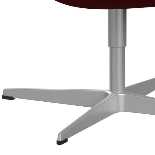 Sedia fritz Hansen Swan Lounge, grigio argento/divina melange rosso intenso