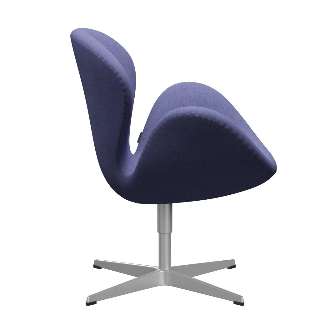 Fritz Hansen Swan Lounge Stuhl, Silbergrau/Divina Melange Violet Light