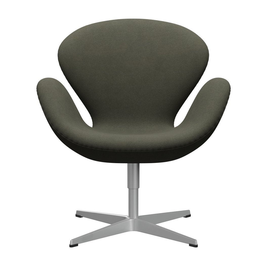 Fritz Hansen Swan Lounge Chair, Silver Gray/Divina Military Green