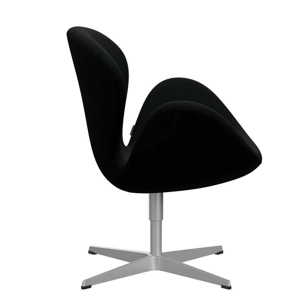 Sedia fritz Hansen Swan Lounge, grigio argento/divina nero