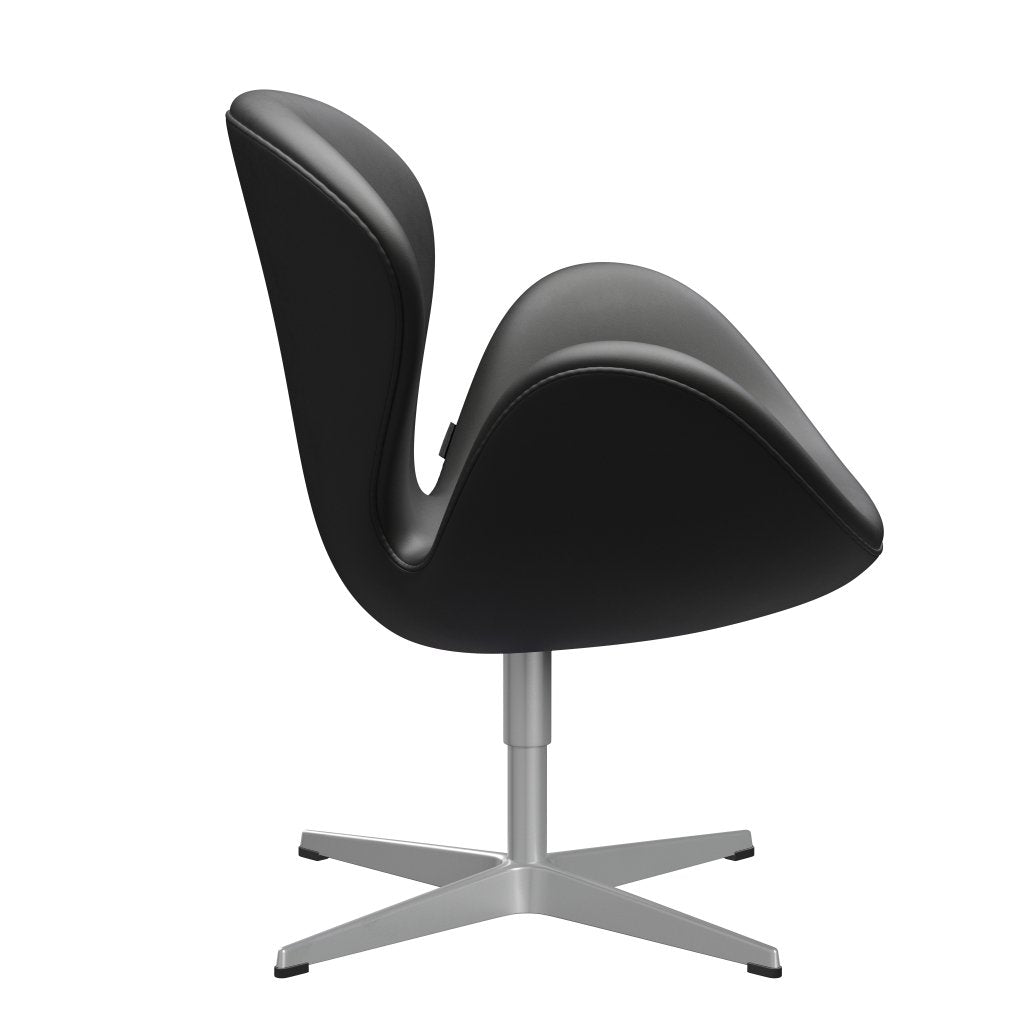 Fritz Hansen Chaise salon de cygne, gris argenté / noir essentiel